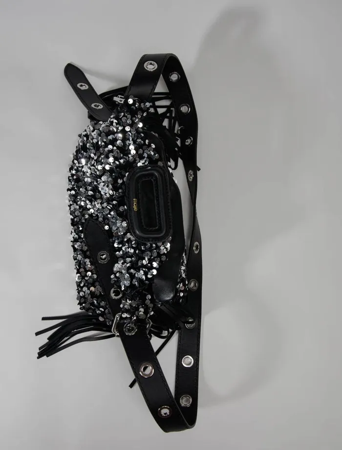 Mini Bags Women Maje Sequin Mini Miss M Bag Black
