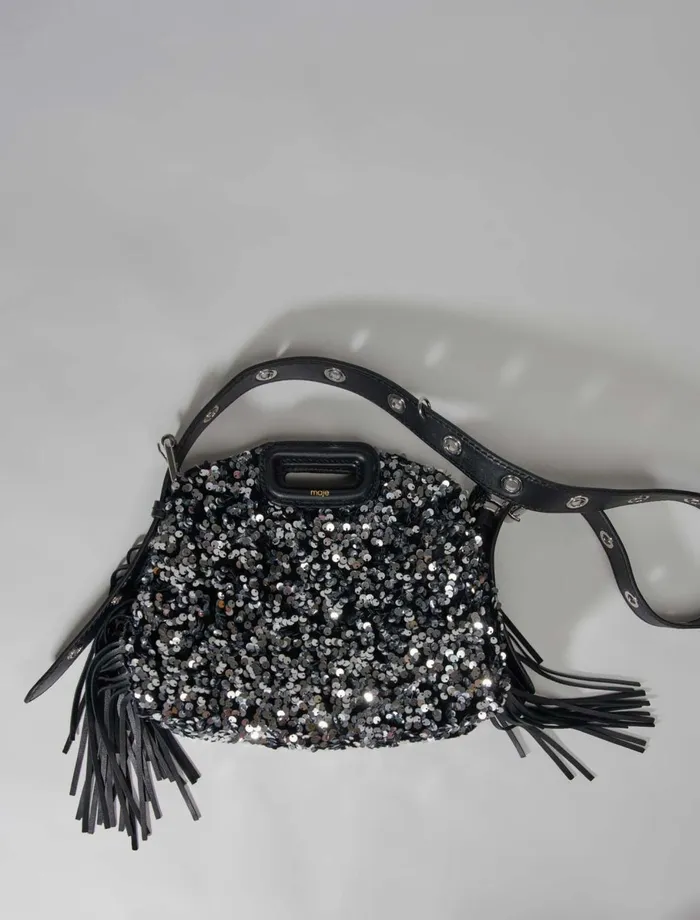 Mini Bags Women Maje Sequin Mini Miss M Bag Black