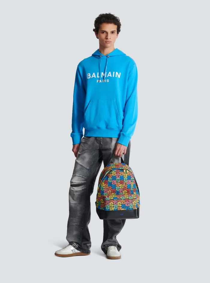 Multicoloured PB Labyrinth Canvas Backpack Black Men Balmain Bags And Backpacks