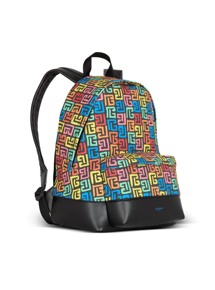 Multicoloured PB Labyrinth Canvas Backpack Black Men Balmain Bags And Backpacks