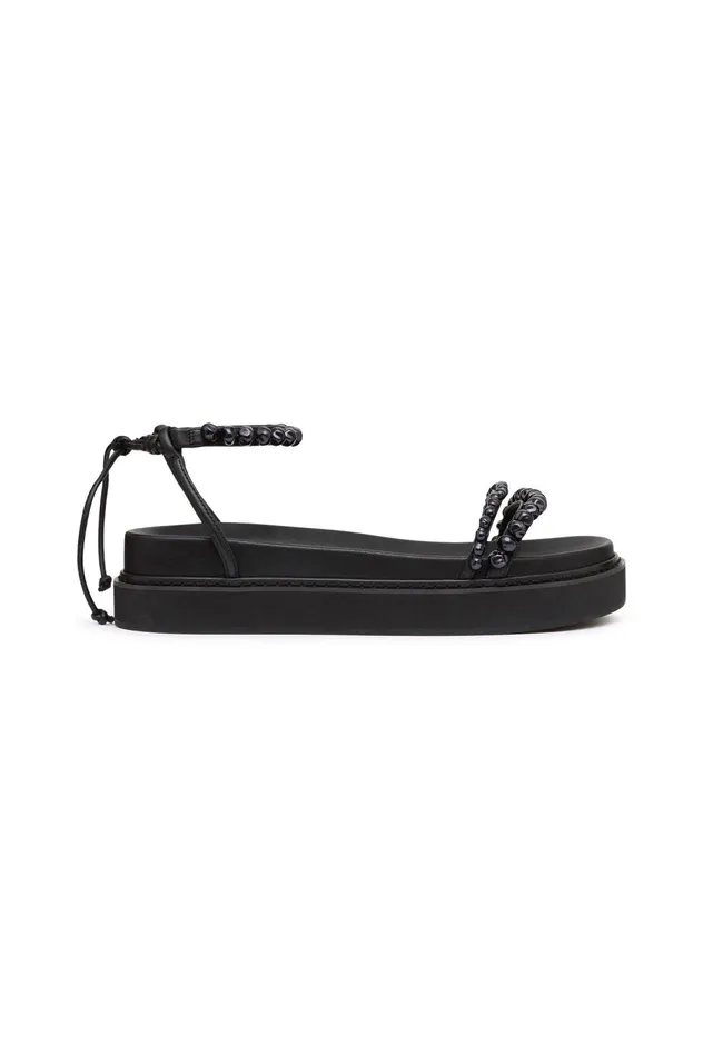 Neo Pearl Platform Sandal Black Women Aje Shoes