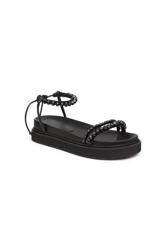 Neo Pearl Platform Sandal Black Women Aje Shoes