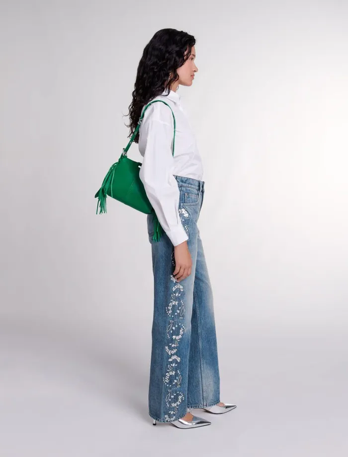 Pants and Jeans Women Maje Embroidered Jeans Blue