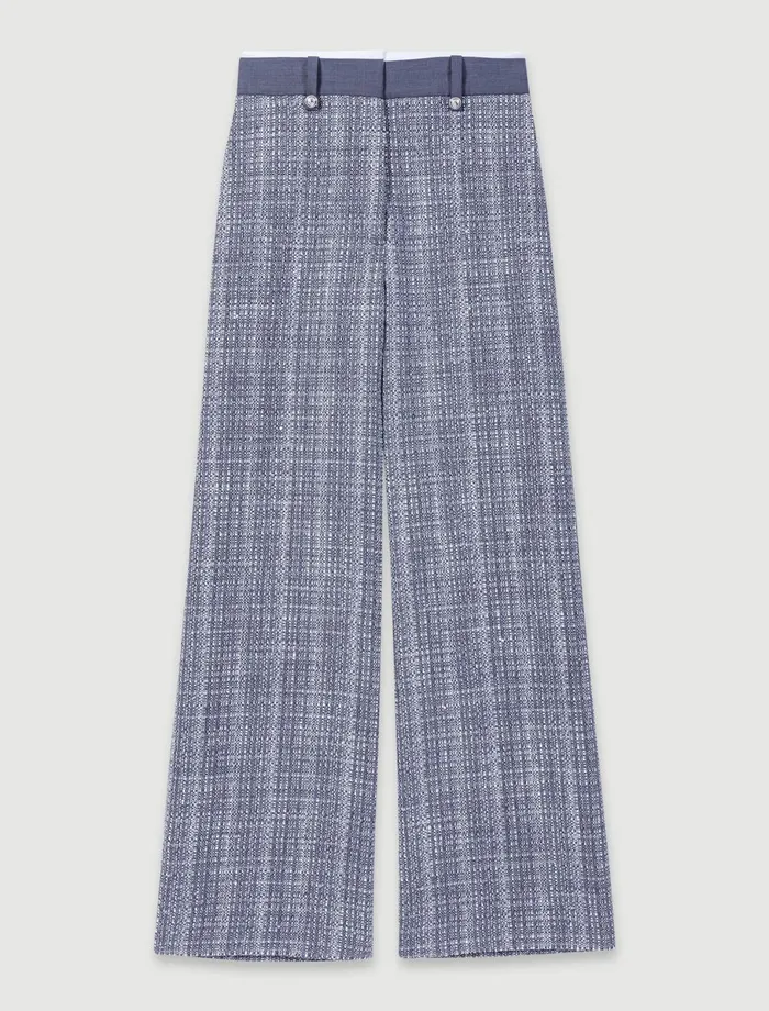 Pants and Jeans Women Maje Tweed Trousers Grey