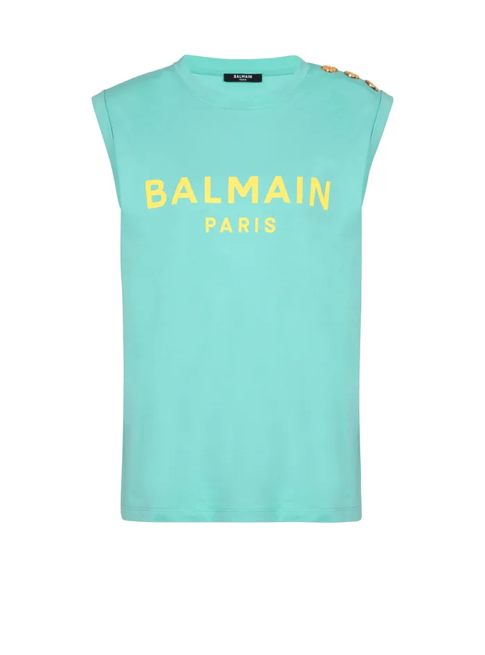 Paris Tank Top Blue Women Balmain TShirts