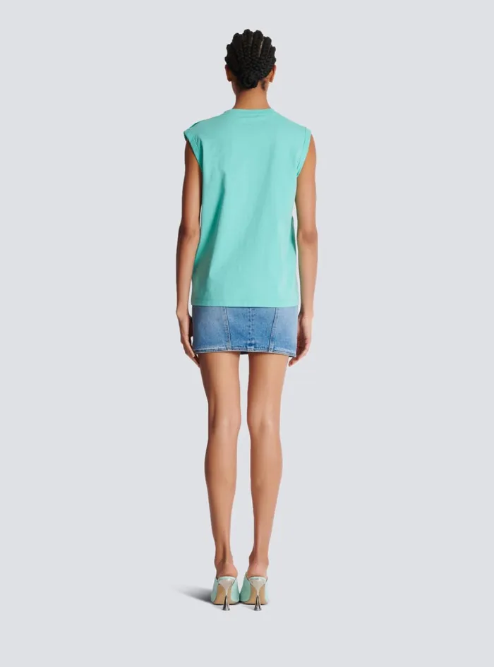 Paris Tank Top Blue Women Balmain TShirts