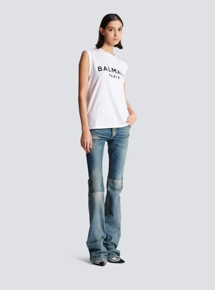 Paris Tank Top White Women Balmain TShirts