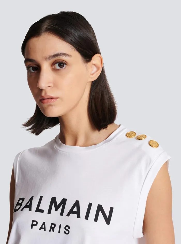 Paris Tank Top White Women Balmain TShirts