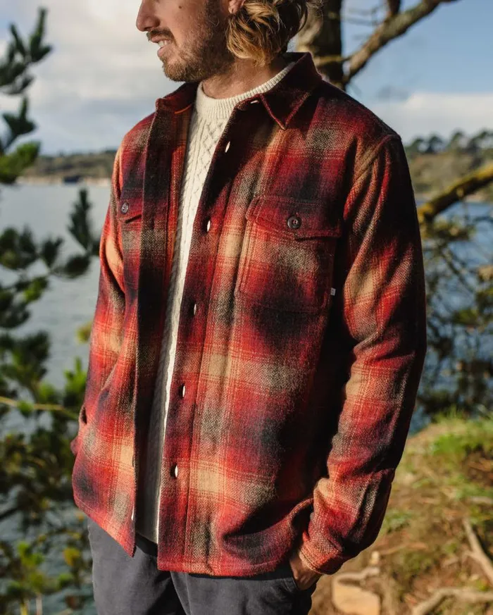 Passenger Clothing Barren Heavyweight Overshirt Wine Men Shirts