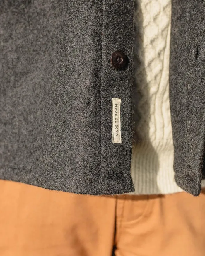 Passenger Clothing Barren Overshirt Grey Marl Men Shirts