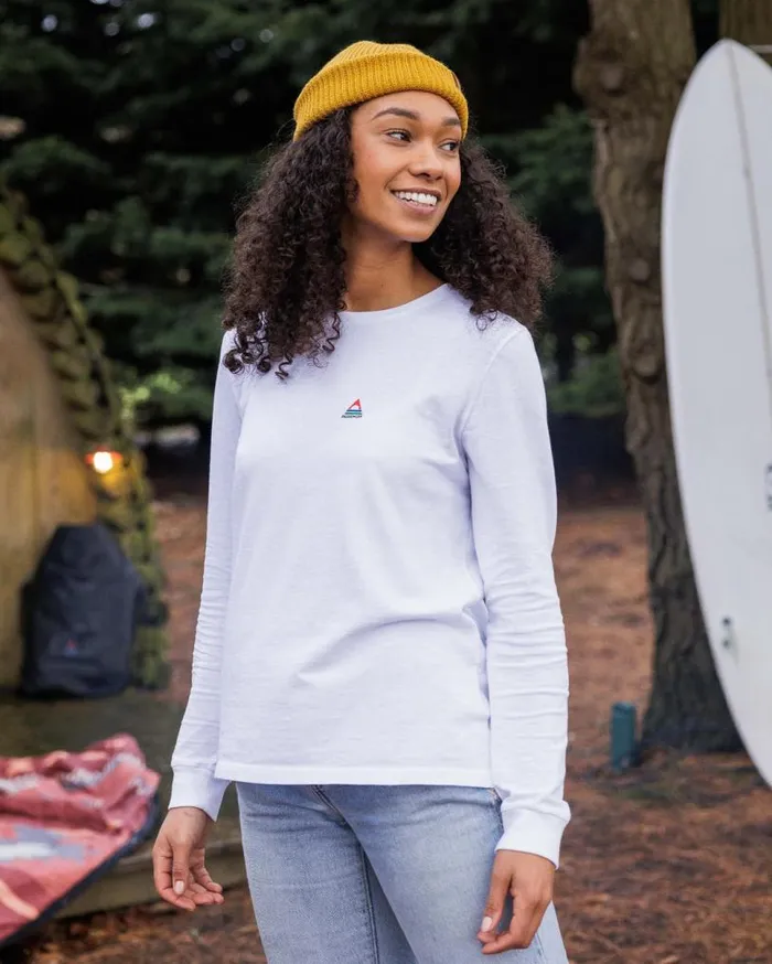 Passenger Clothing Classic Recycled Cotton LS TShirt White Women Tops and TShirts