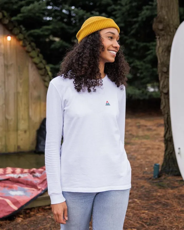 Passenger Clothing Classic Recycled Cotton LS TShirt White Women Tops and TShirts