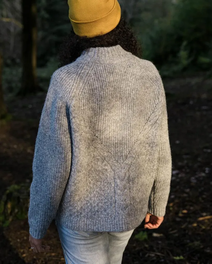Passenger Clothing Cozy Cable Recycled Knitted Jumper Grey Marl Women Knitwear