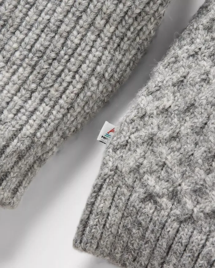 Passenger Clothing Cozy Cable Recycled Knitted Jumper Grey Marl Women Knitwear