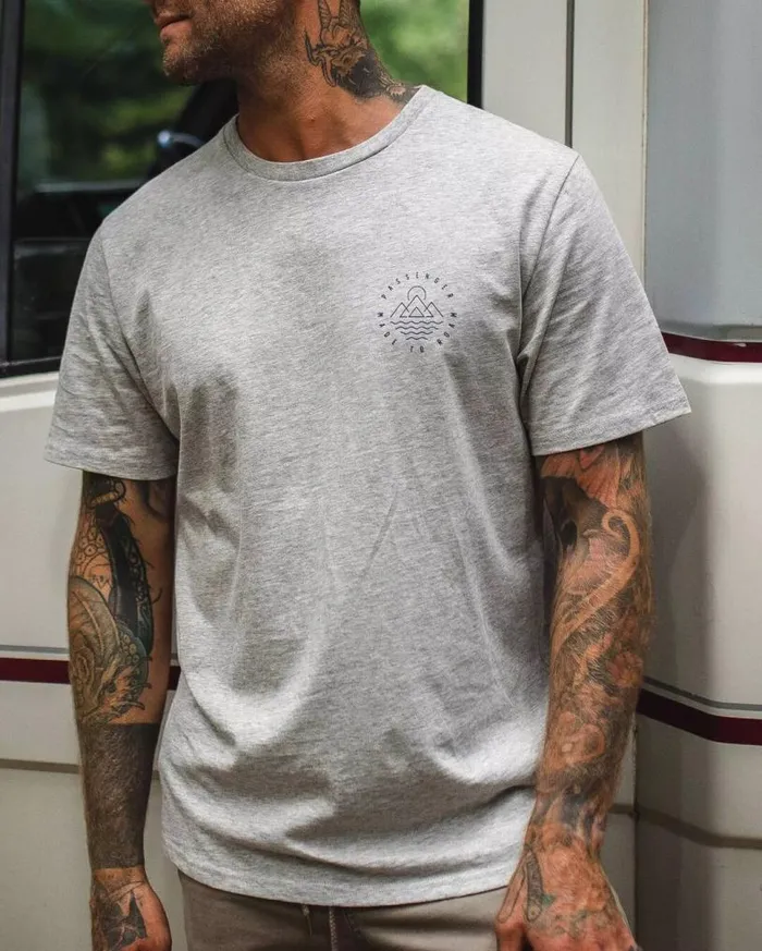 Passenger Clothing Escapism Recycled Cotton TShirt Grey Marl Men TShirts and Vests