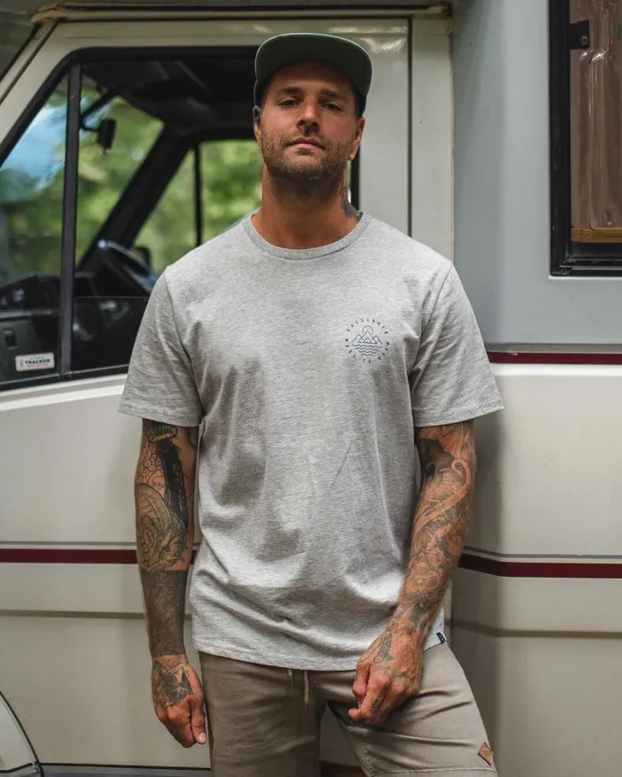 Passenger Clothing Escapism Recycled Cotton TShirt Grey Marl Men TShirts and Vests