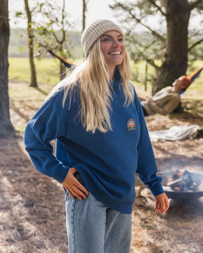 Passenger Clothing Flourish Roll Neck Top True Blue Women Hoodies and Sweatshirts