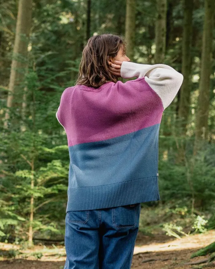Passenger Clothing Gondwana Oversized Knitted Jumper Washed Blue Women Knitwear