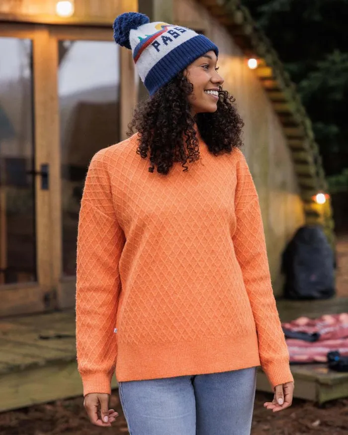 Passenger Clothing Hinterland Recycled Knitted Jumper Apricot Women Knitwear