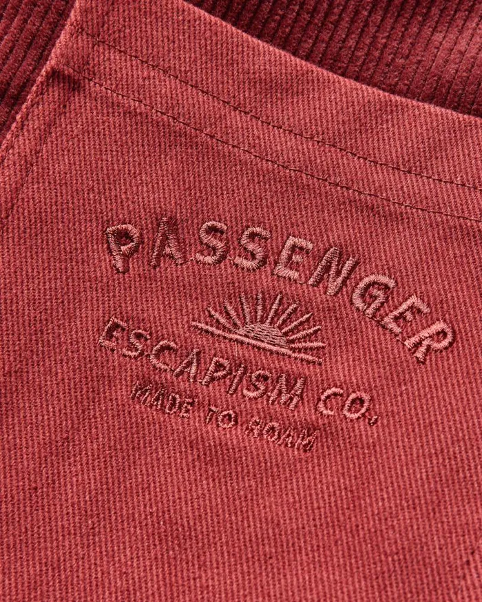 Passenger Clothing Kodiak Sherpa Lined Cord Overshirt Russet Brown Men Shirts
