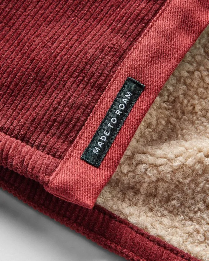 Passenger Clothing Kodiak Sherpa Lined Cord Overshirt Russet Brown Men Shirts