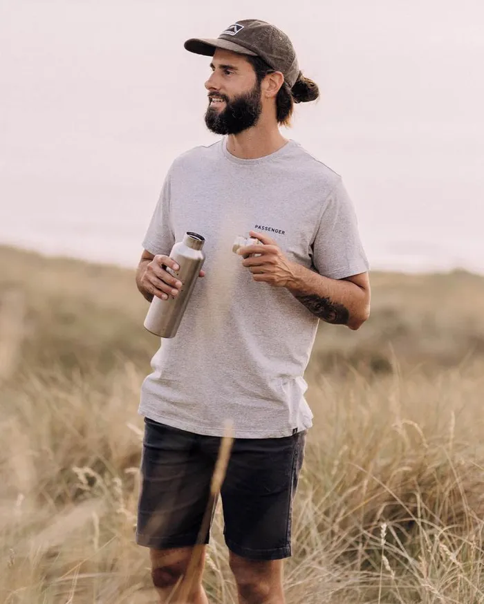Passenger Clothing Made To Roam Recycled Cotton TShirt Grey Marl Men TShirts and Vests