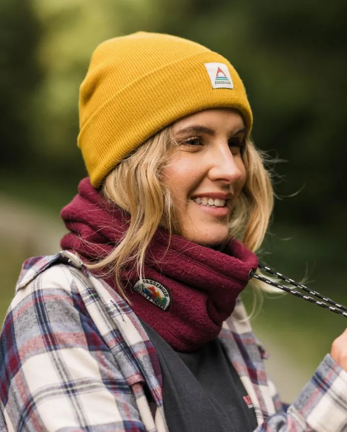 Passenger Clothing Mulled Recycled Sherpa Fleece Snood Wine WomenMen Scarves and Neckwear