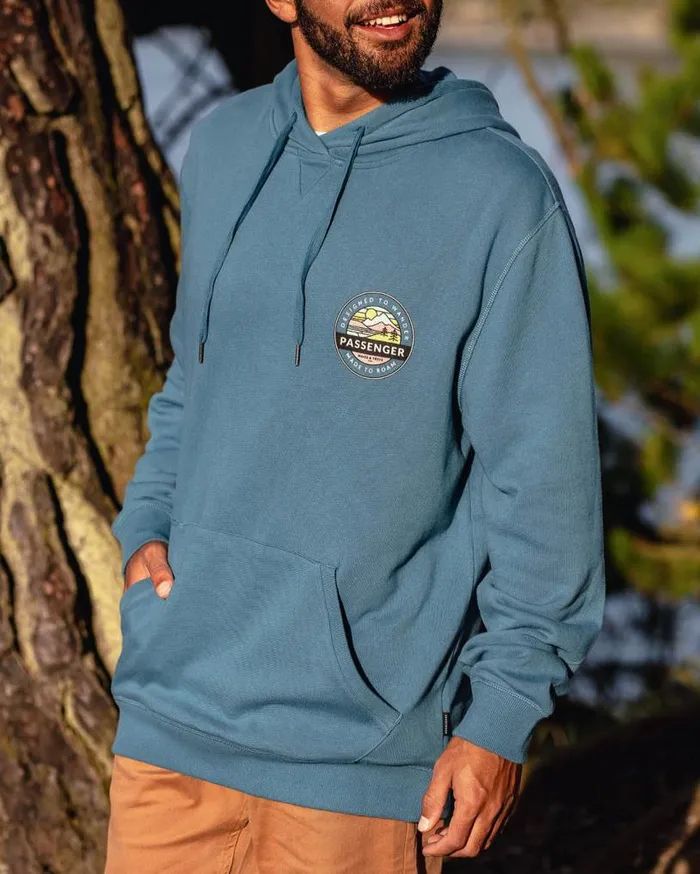 Passenger Clothing Odyssey Recycled Cotton Hoodie Blue Steel Men Hoodies and Sweatshirts