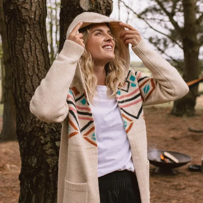 Passenger Clothing Palumbo Hooded Cardigan Off White Women Knitwear
