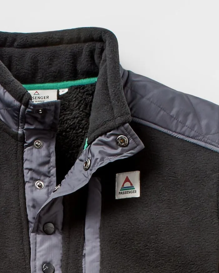 Passenger Clothing Solace Recycled SherpaLined Polar Fleece Black Men Fleece