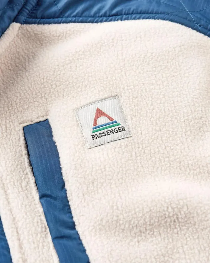 Passenger Clothing Solace Recycled SherpaLined Polar Fleece Vintage White Men Fleece