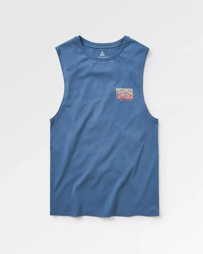 Passenger Clothing Yuca Recycled Cotton Vest Dark Denim Men TShirts and Vests