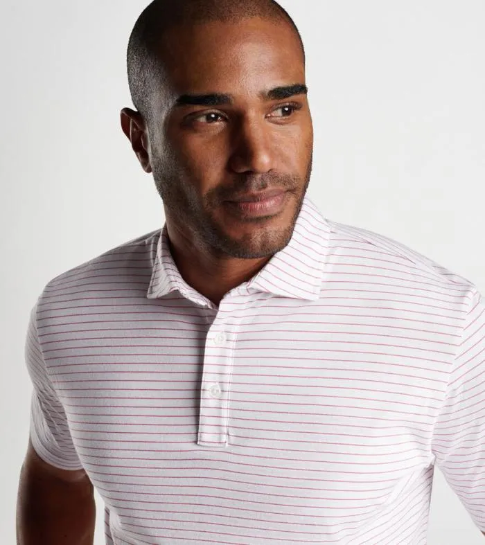 Peter Millar Polos Men Pilot Mill Cedar Stripe ShortSleeve Polo