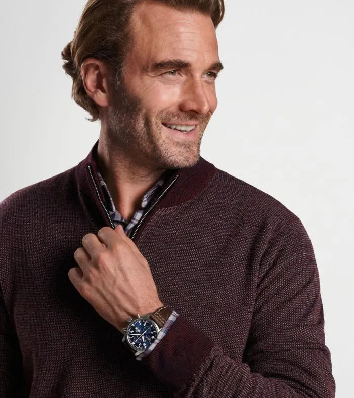 Peter Millar Sweaters Men Breaker Birdseye QuarterZip