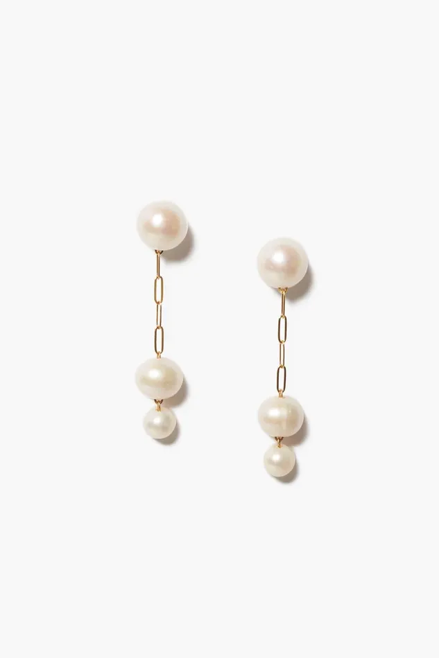 Phoebe Tiered Drop Earrings White Pearl Women Chan Luu Earrings