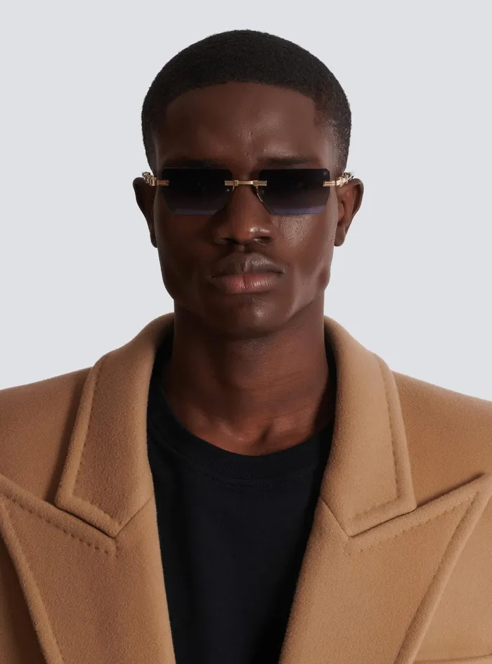 Pierre Sunglasses Blue WomenMen Balmain Eyewear