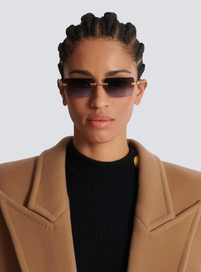 Pierre Sunglasses Blue WomenMen Balmain Eyewear