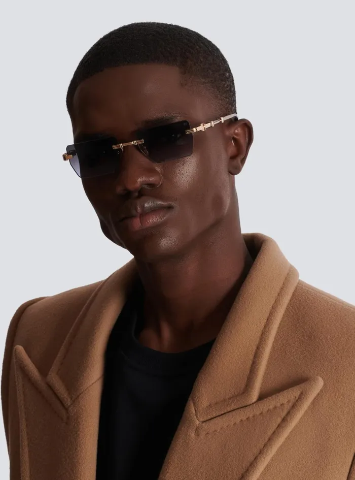 Pierre Sunglasses Blue WomenMen Balmain Eyewear