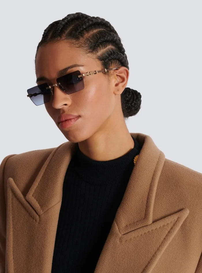 Pierre Sunglasses Blue WomenMen Balmain Eyewear