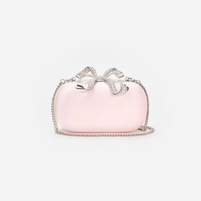 Pink Satin Clutch Women Self Portrait Clutch Bags