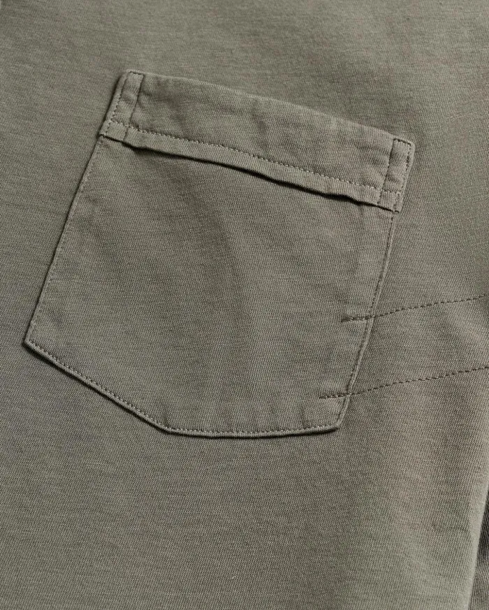 Polos Tees and Henleys Men Billy Reid Long Sleeve Pensacola Polo Washed Grey