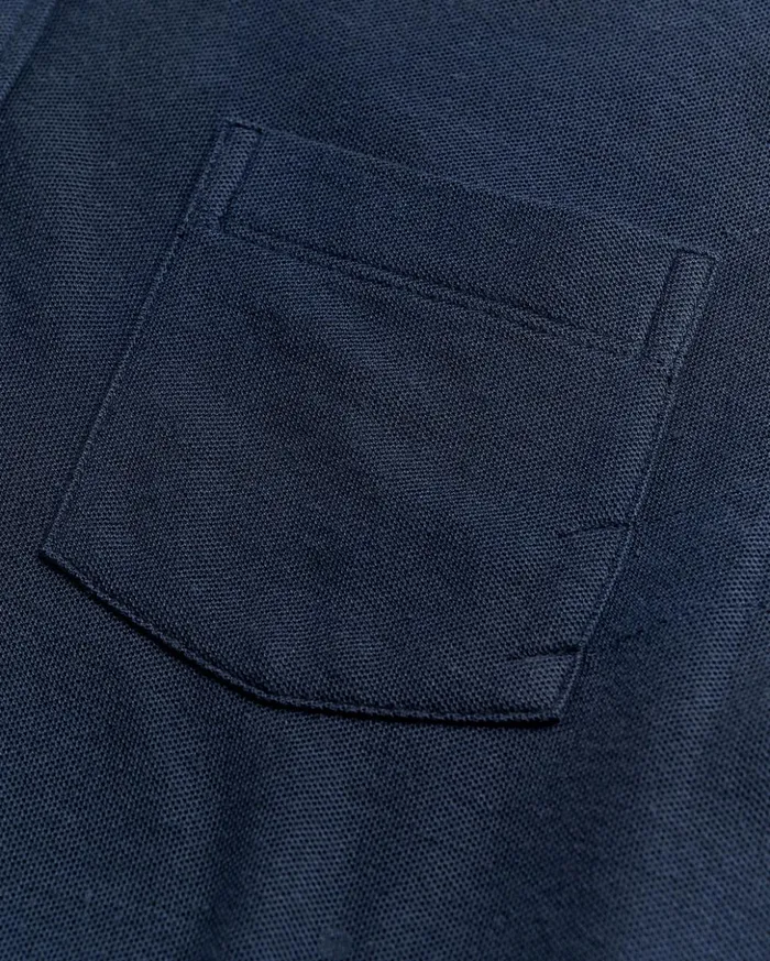 Polos Tees and Henleys Men Billy Reid Pique Pensacola Polo Carbon Blue