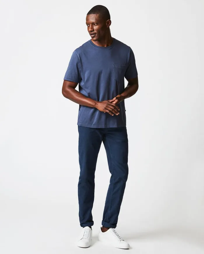Polos Tees and Henleys Men Billy Reid Washed Tee Navy
