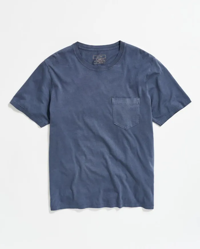 Polos Tees and Henleys Men Billy Reid Washed Tee Navy