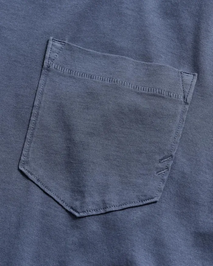 Polos Tees and Henleys Men Billy Reid Washed Tee Navy