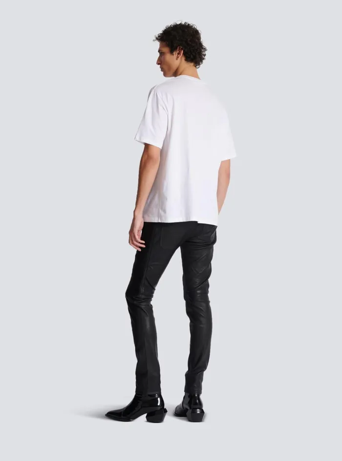 Printed Paris Shortsleeved Tshirt White Men Balmain TShirts