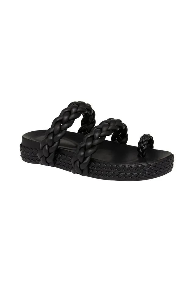 Promenade Braided Chunky Slide Black Women Aje Shoes
