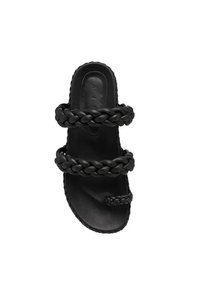 Promenade Braided Chunky Slide Black Women Aje Shoes