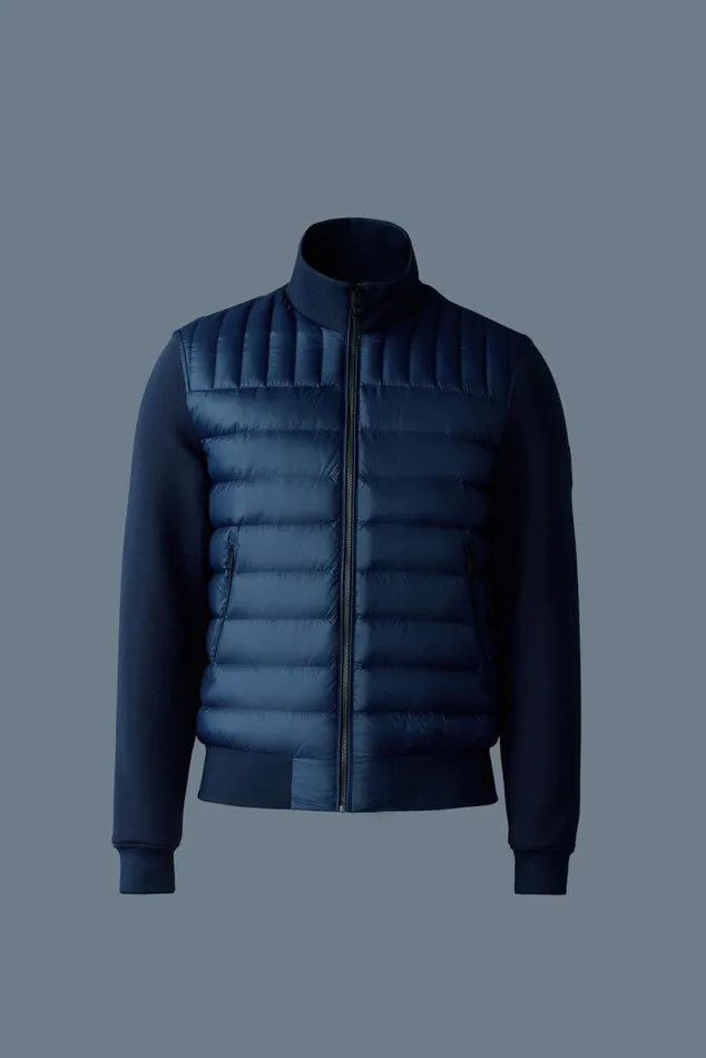 Puffer Men Mackage COLLINR Nano Down Mixed Media Bomber Jacket Garnet
