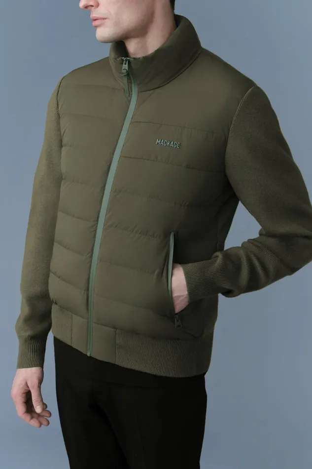 Puffer Men Mackage HANEYCITY Hybrid Light Down Jacket Light Military